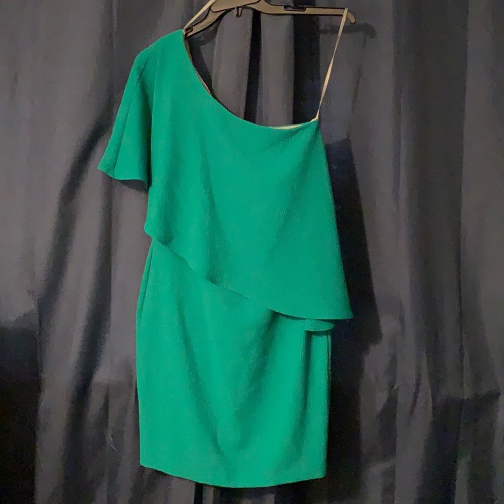 KARLIE Green, One Shoulder Cocktail Dress